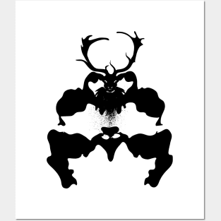 Mysterious Rorschach Stag Posters and Art